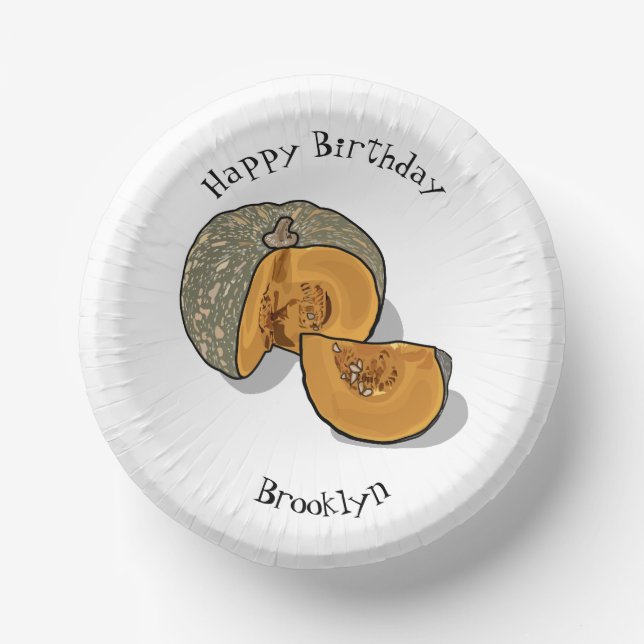 Pumpkin cartoon illustration paper plate (Front)
