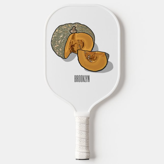 Pumpkin cartoon illustration  pickleball paddle (Front)