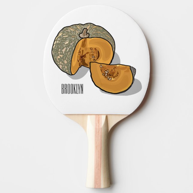 Pumpkin cartoon illustration  ping pong paddle (Front)