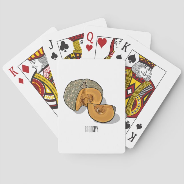 Pumpkin cartoon illustration  playing cards (Back)