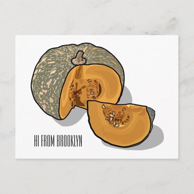 Pumpkin cartoon illustration  postcard (Front)