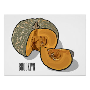 Pumpkin cartoon illustration poster