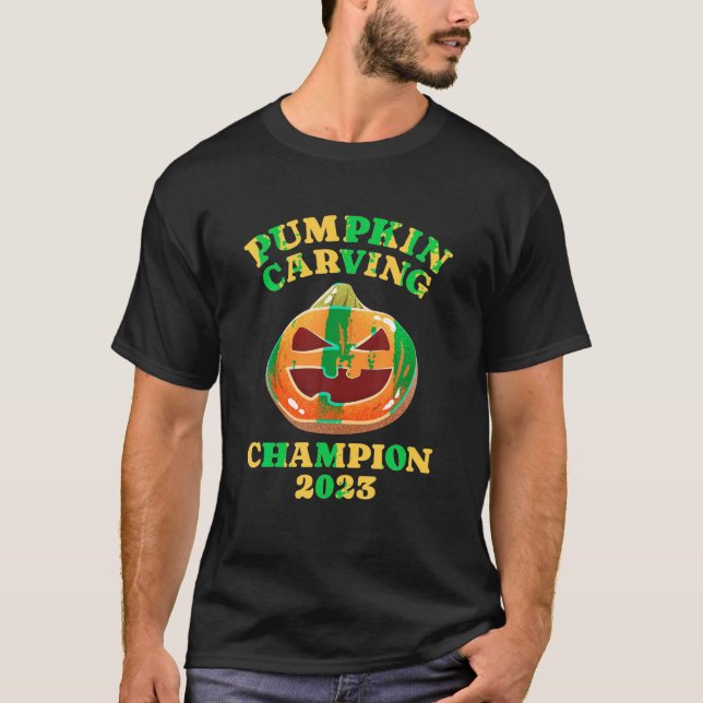 Pumpkin Carving Contest Champion 2023 Halloween Pa T-Shirt (Front)