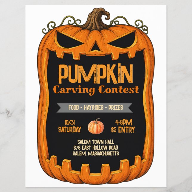 Pumpkin Carving Contest Flyer (Front)