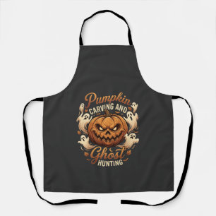 Pumpkin Carving Ghost Hunting Halloween Scary Flyi Apron