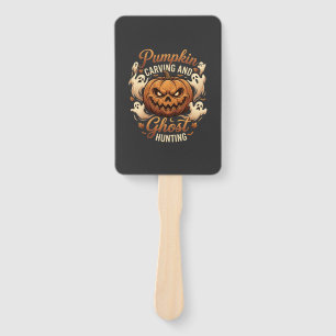 Pumpkin Carving Ghost Hunting Halloween Scary Flyi Hand Fan