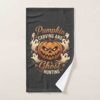 Pumpkin Carving Ghost Hunting Halloween Scary Flyi Hand Towel