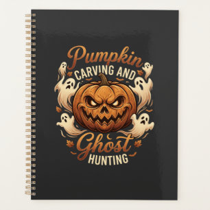 Pumpkin Carving Ghost Hunting Halloween Scary Flyi Planner