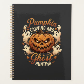 Pumpkin Carving Ghost Hunting Halloween Scary Flyi Planner
