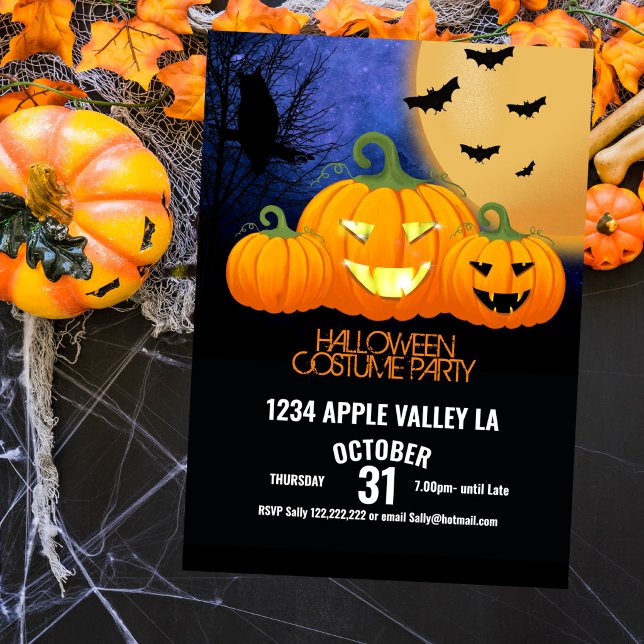 pumpkin carving halloween party disco invitation (Creator Uploaded)