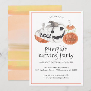 Pumpkin Carving   Halloween Party Invitation