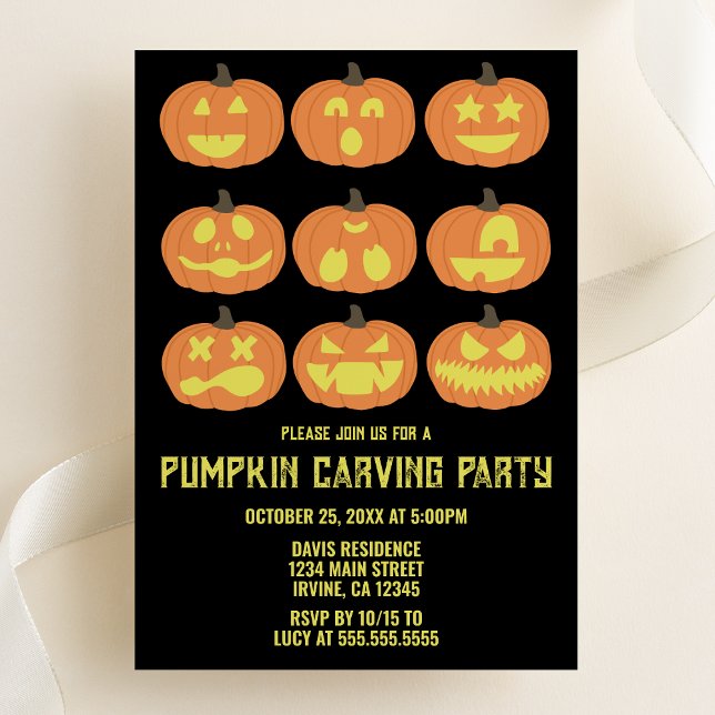 Pumpkin Carving Halloween Party Invitation (Creator Uploaded)