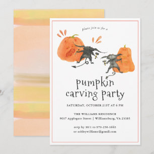 Pumpkin Carving   Halloween Party Invitation