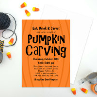 Pumpkin Carving Orange and Black Halloween Party