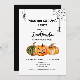 Pumpkin Carving Party Halloween Invitation
