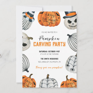 Pumpkin Carving Party Halloween Invitation