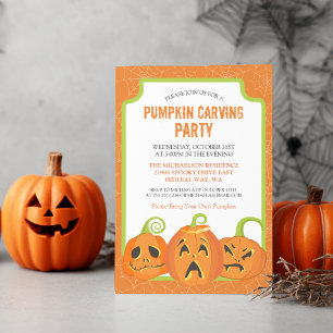 Pumpkin Carving Party Halloween Invitation