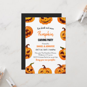 Pumpkin carving party halloween Jack O Lantern Invitation