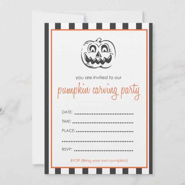 Pumpkin Carving Party Invitation (Front)