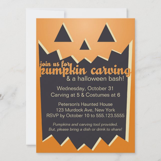 Pumpkin Carving Party Invitation (Front)