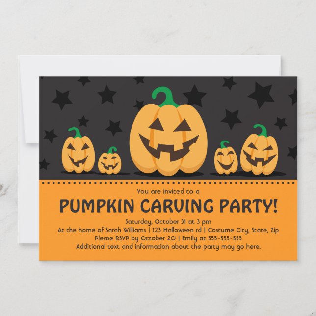 Pumpkin carving party invitation (Front)