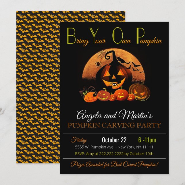  Pumpkin Carving Party Invitation (Front/Back)
