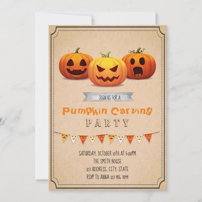 Pumpkin Carving Party Invitation (Front)