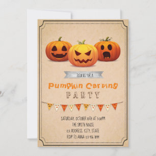 Pumpkin Carving Party Invitation