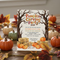 Pumpkin Carving Party Invitation Halloween BYOP
