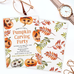 Pumpkin carving party invitation Halloween invite