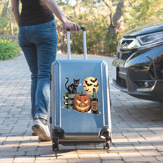 Pumpkin Cat Beer Halloween (Suitcase Insitu)
