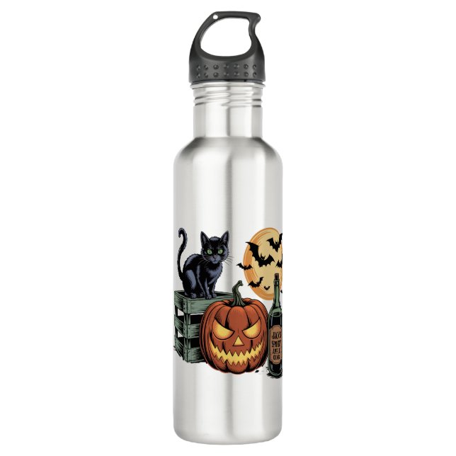 Pumpkin Cat Beer Halloween 710 Ml Water Bottle (Front)