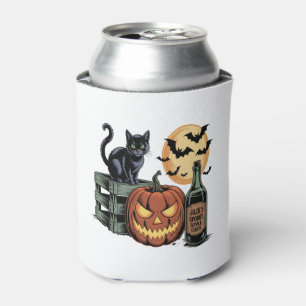 Pumpkin Cat Beer Halloween Can Cooler