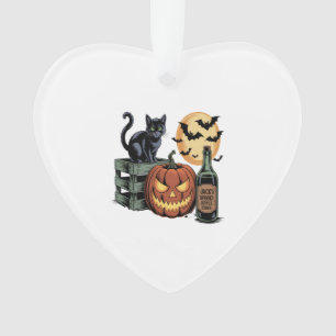 Pumpkin Cat Beer Halloween Ornament
