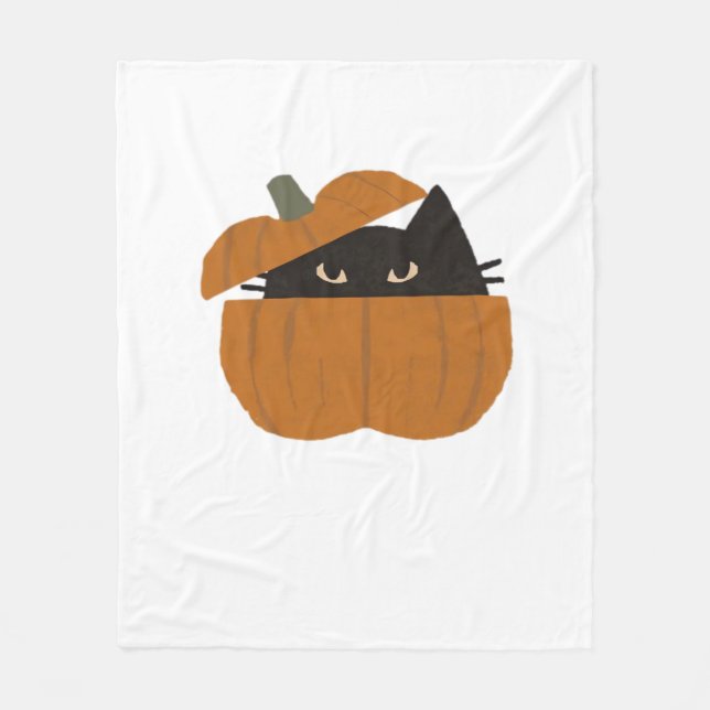 Pumpkin cat Classic T-Shirt_1 Fleece Blanket (Front)