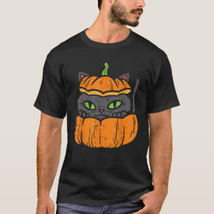 Pumpkin Cat Cute Halloween Animal Pet Kitten Men W T-Shirt