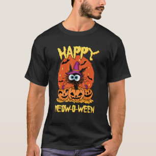Pumpkin Cat Moon Happy Meow O Ween Halloween T-Shirt