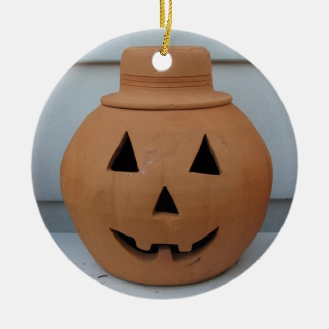 Pumpkin Ceramic Tree Decoration (Front)