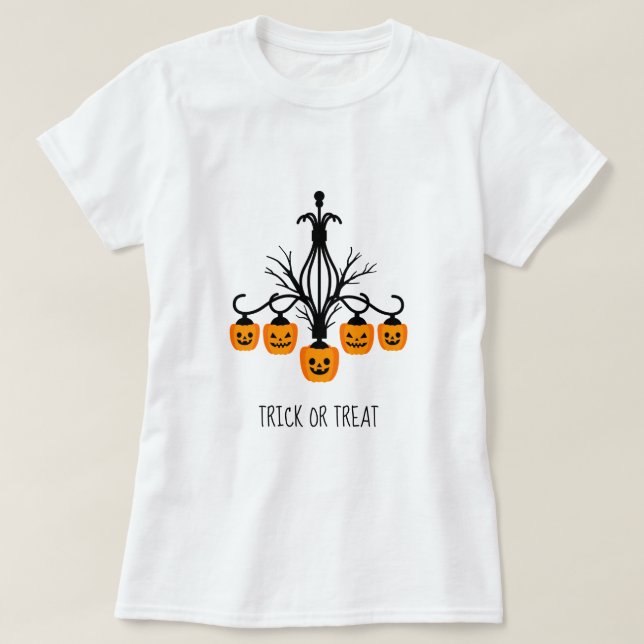 Pumpkin chandelier Halloween theme T-Shirt (Design Front)