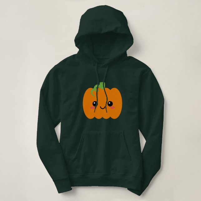 Pumpkin Character Hoodie, Stylish Autumn Hoodie (Design Front)