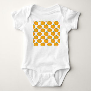 Pumpkin Charm: Vintage Hand-Drawn Pattern. Baby Bodysuit