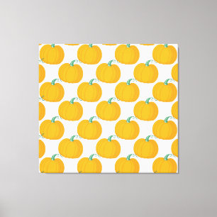 Pumpkin Charm: Vintage Hand-Drawn Pattern. Canvas Print