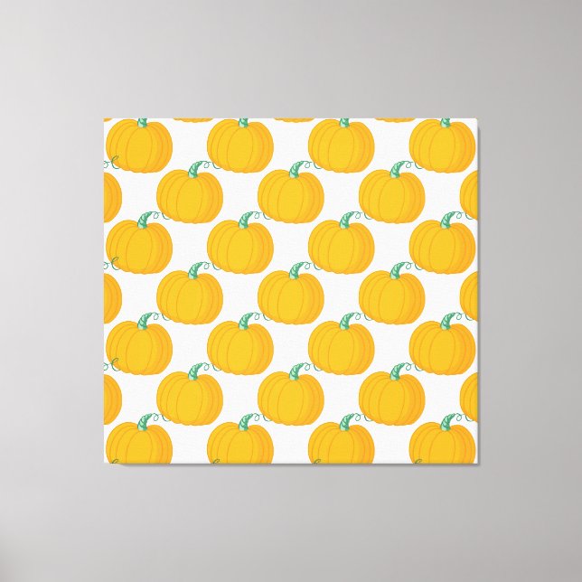 Pumpkin Charm: Vintage Hand-Drawn Pattern. Canvas Print (Front)