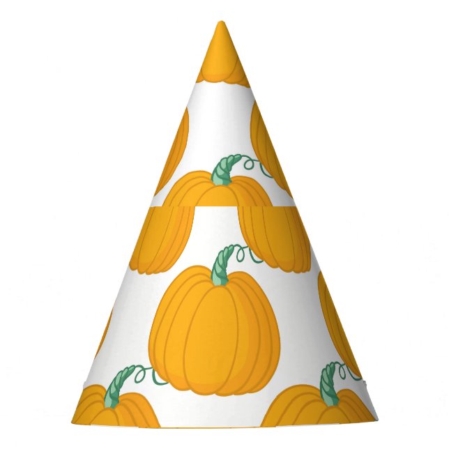 Pumpkin Charm: Vintage Hand-Drawn Pattern. Party Hat (Front)
