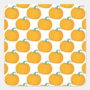 Pumpkin Charm: Vintage Hand-Drawn Pattern. Square Sticker