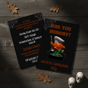 Pumpkin Chef Halloween – Spooky Dinner Theme Invitation