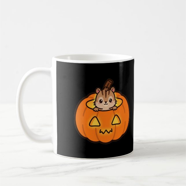 Pumpkin Chipmunk Halloween Mug (Left)