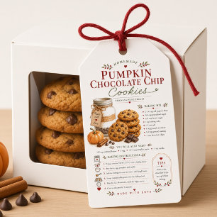 Pumpkin Chocolate Chip Cookies Recipe Mason Jar Gift Tags