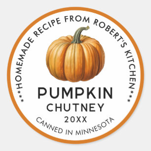 Pumpkin chutney labels in orange