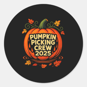 Pumpkin Cking Crew 2025 Halloween Pumpkin Crew  Classic Round Sticker